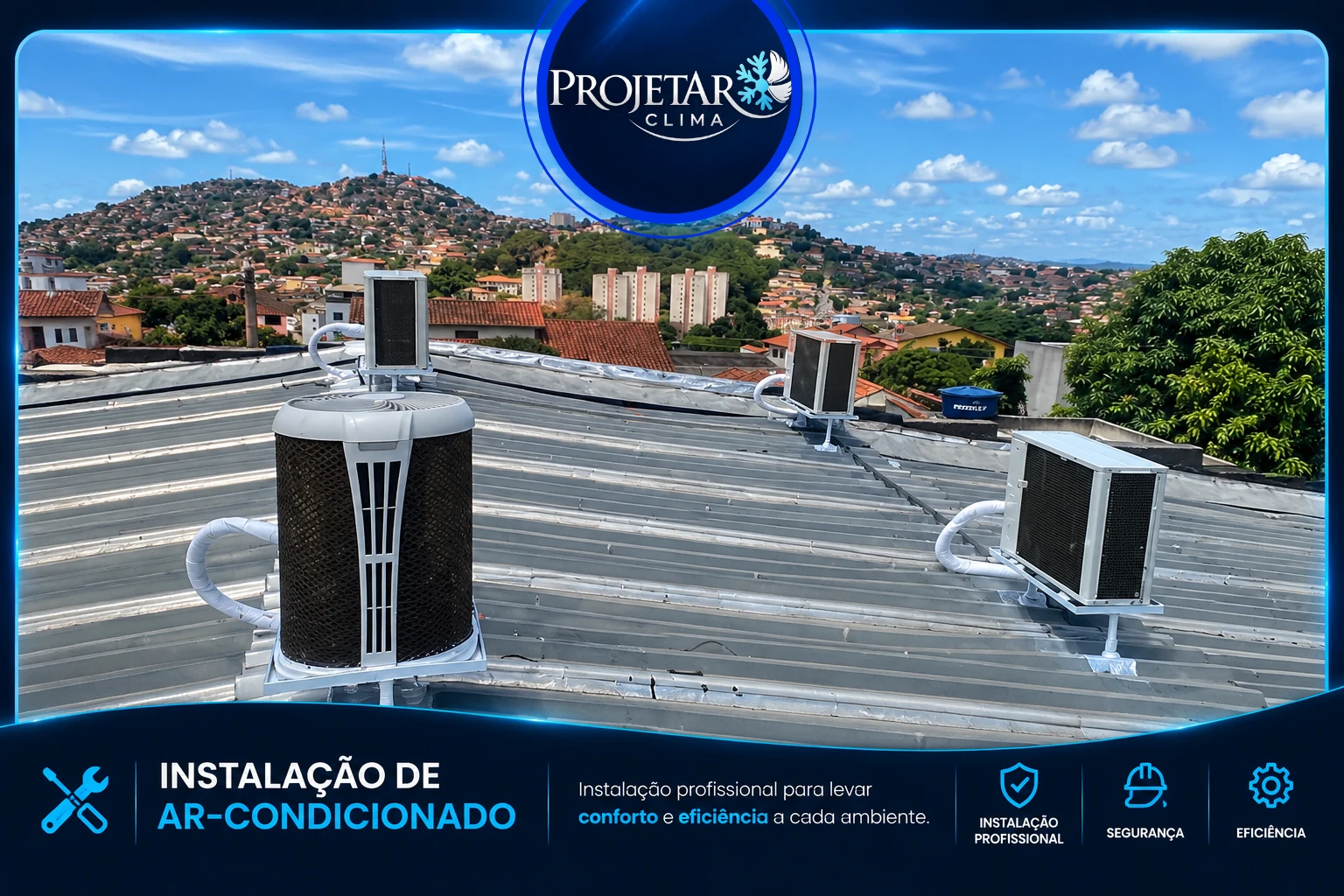 Registro real de instalação de ar-condicionado